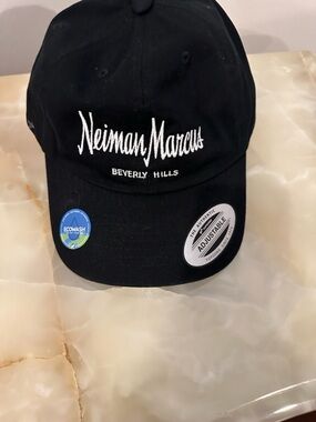 Neiman Marcus Black Baseball Cap with White Logo